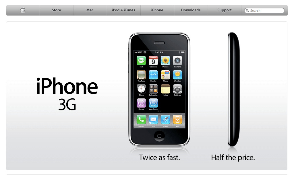 A screenshot of the home page of the Apple website.